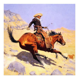 Frederic Remington:s Westerna konst av Cowboyen Fototryck