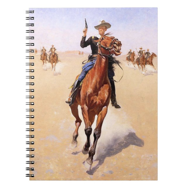 Frederic Remington Trooper Anteckningsbok Med Spiral (Framsidan)