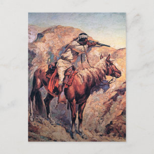Frederic Remington västerländsk konst ”Apache Ambu Vykort