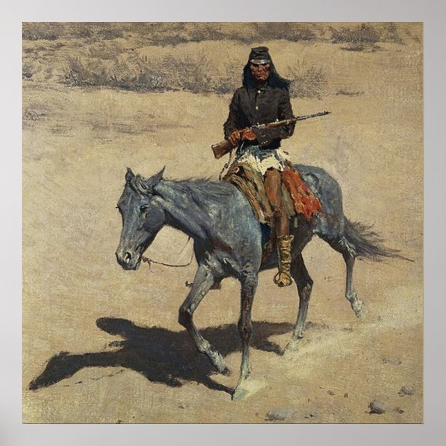 Frederic Remington västerländsk konst ”Apache Scou Poster (Framsidan)