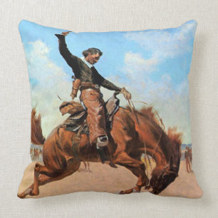 Frederic Remington västerländsk konst ”Bronco Bust Kudde