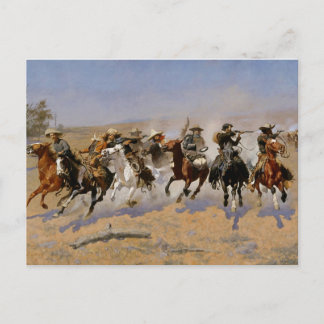 Frederic Remington västerländsk konst “Dash For Th Vykort