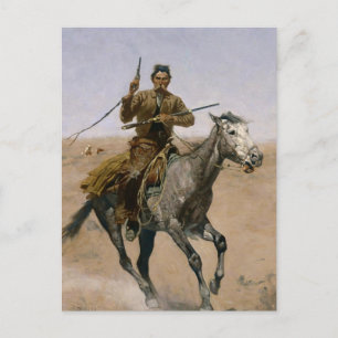 Frederic Remington västerländsk konst ”Flykten” Vykort