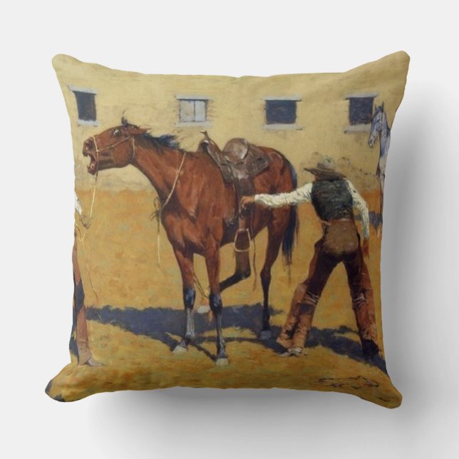 Frederic Remington västerländsk konst ”Hans första Kudde (Framsida)
