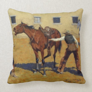 Frederic Remington västerländsk konst ”Hans första Kudde