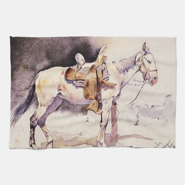 Frederic Remington västerländsk konst mexikansk po Kökshandduk (Horisontell)