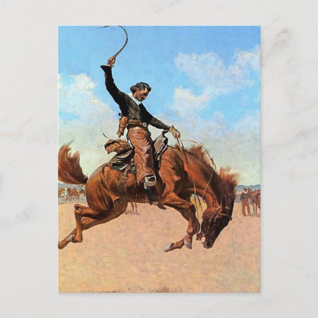 Frederic Remington västerländsk konst ”The Buck Ju Vykort (Framsida)