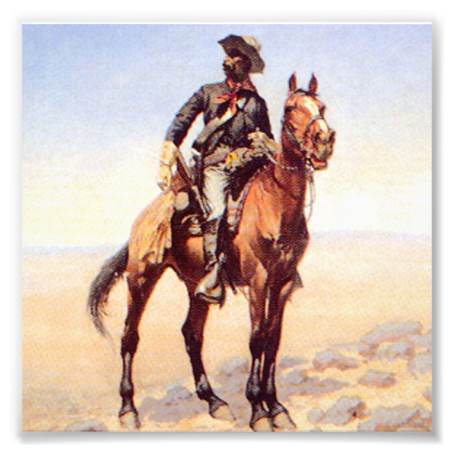 Frederic Remington Western Art "Black Cavalryman" Fototryck (Framsidan)