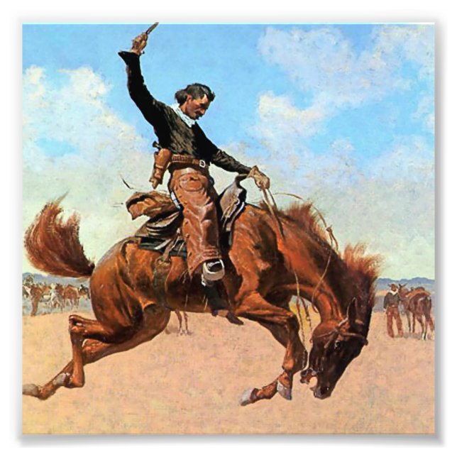 Frederic Remington Western Art "Buck-Jumperna" Fototryck (Framsidan)