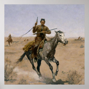 Frederic Remington Western Art "Flygningen" Poster