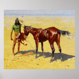 Frederic Remington Western Art "Hunted Down" Poster