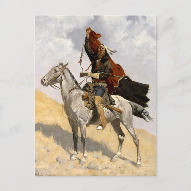 Frederic Remington Westernare Art "The Blanket Sig Vykort (Framsida)