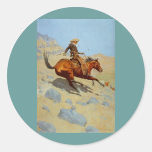 Frederic Remington's The Cowboy (1902) Runt Klistermärke