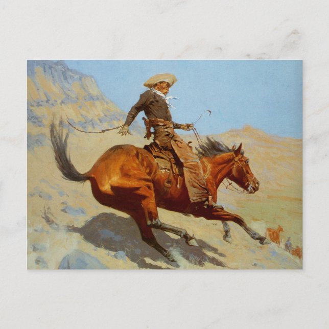 Frederic Remington's The Cowboy (1902) Vykort (Framsida)