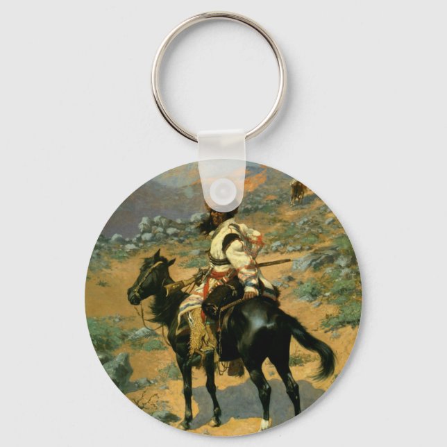 Frederic Remington's The Indian Trapper (1889) Nyckelring (Framsida)