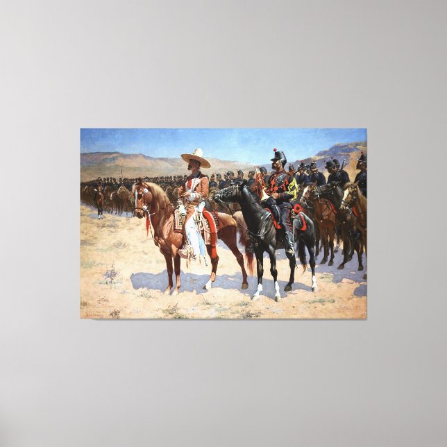 Frederic Remington's The Mexican Major (1889) Canvastryck (Framsida)