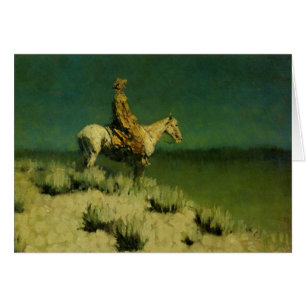 Frederic Remington's The Night Herder (cirka 1908) Hälsningskort