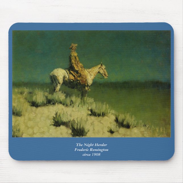 Frederic Remington's The Night Herder (cirka 1908) Musmatta (Framsidan)
