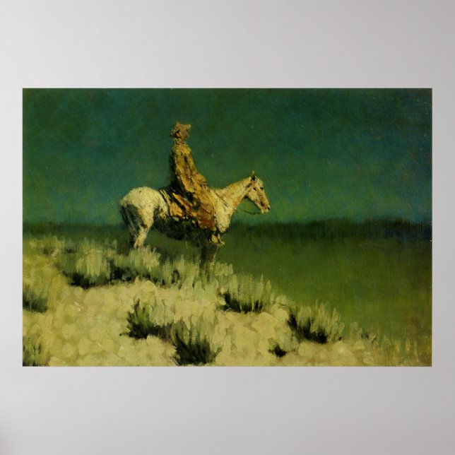 Frederic Remington's The Night Herder (cirka 1908) Poster (Framsidan)