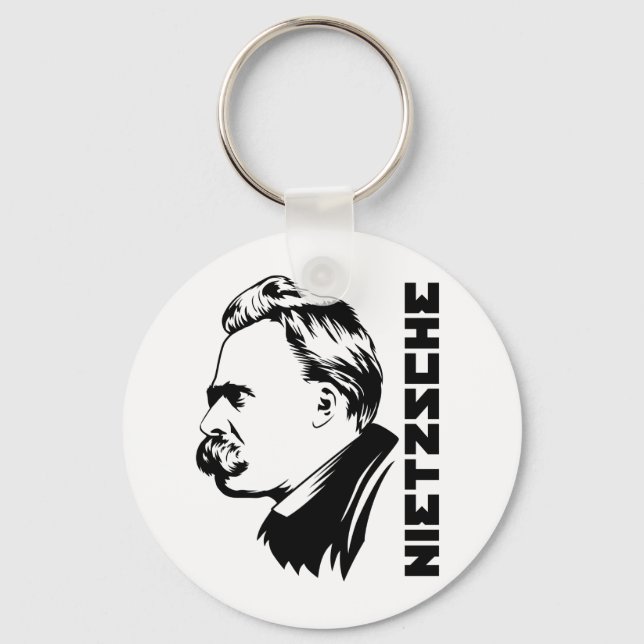 Frederich Nietzsche Porträtt Keychain Nyckelring (Framsida)