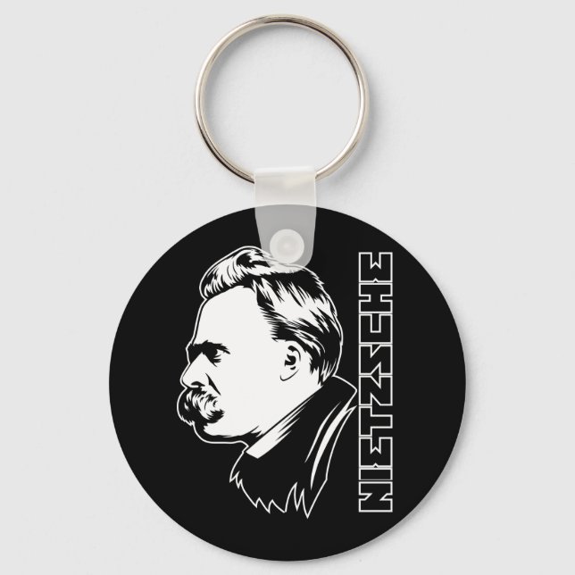 Frederich Nietzsche Porträtt Keychain Nyckelring (Framsida)