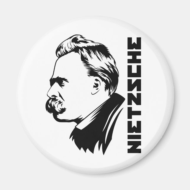 Frederich Nietzsche Porträtt Magnet (Framsidan)