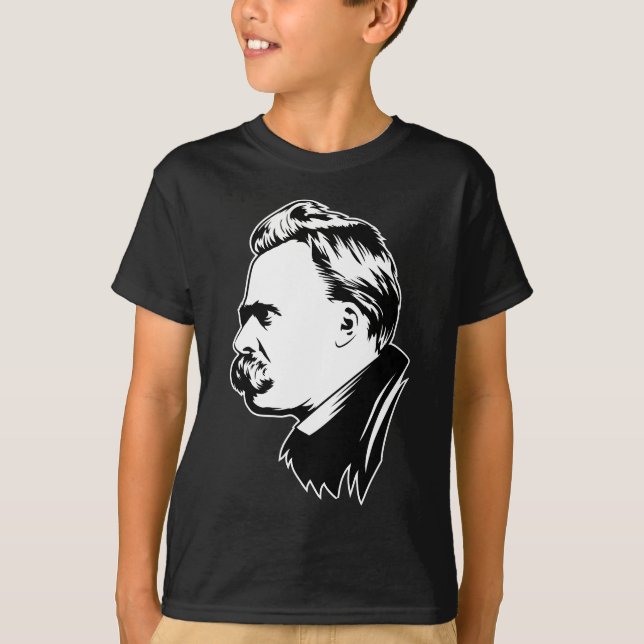 Frederich Nietzsche porträtt Mousepad T-shirt (Framsida)