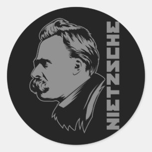 Frederich Nietzsche Porträtt Sticker Runt Klistermärke