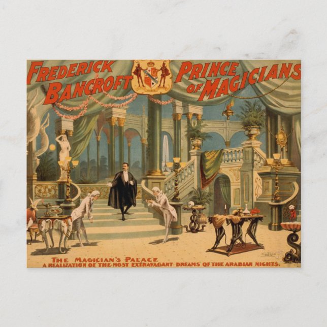Frederick Bancroft, "Magicians Palace" Vykort (Framsida)
