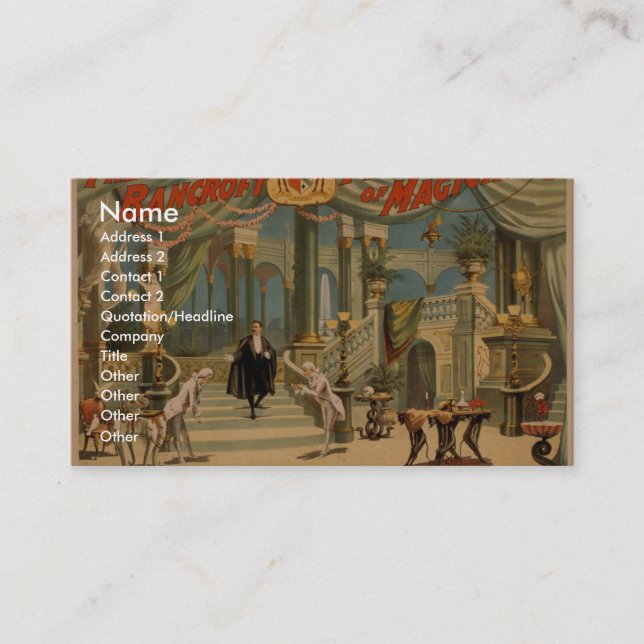 Frederick Bancroft, 'trollkarl Palace Visitkort (Framsida)