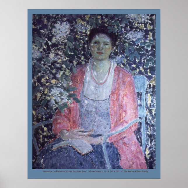 Frederick Carl Frieseke "Under Alder Träd" Poster (Framsidan)