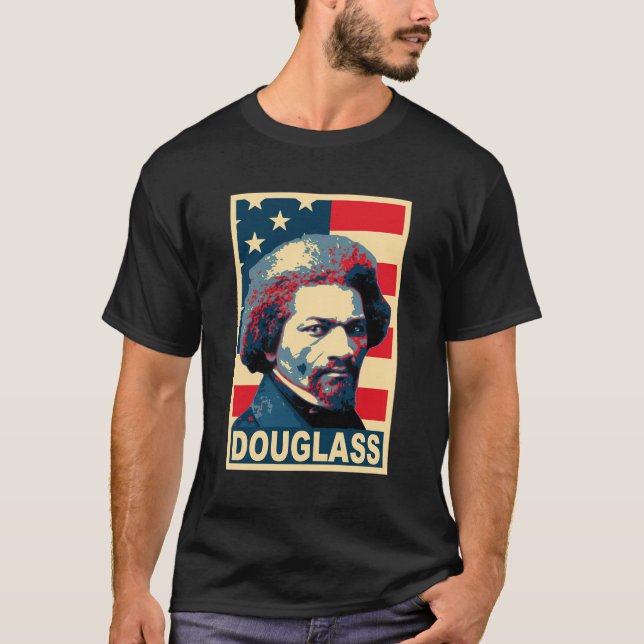 Frederick Douglass American Hero T Shirt (Framsida)