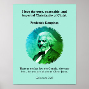 FREDERICK DOUGLASS-Anpassningsbarnas skriptblått Poster