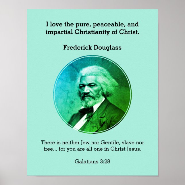 FREDERICK DOUGLASS-Anpassningsbarnas skriptblått Poster (Framsidan)