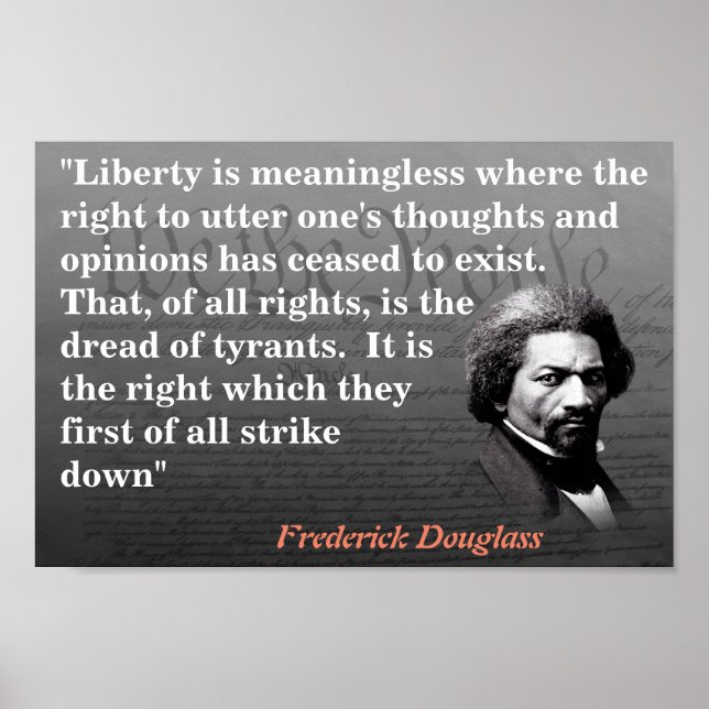 Frederick Douglass-citat om friheten efter Tal Poster (Framsidan)