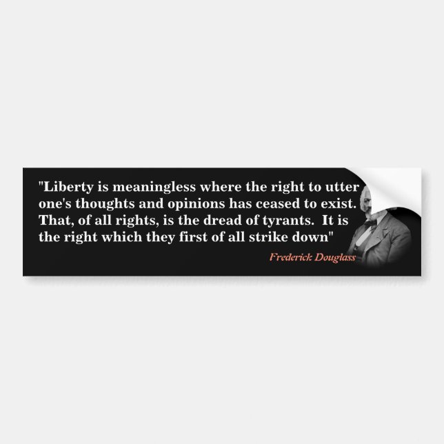 Frederick Douglass-citat om friheten i Tal Bildekal (Framsidan)