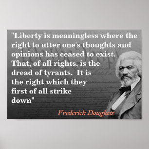 Frederick Douglass-citat om friheten i Tal Poster