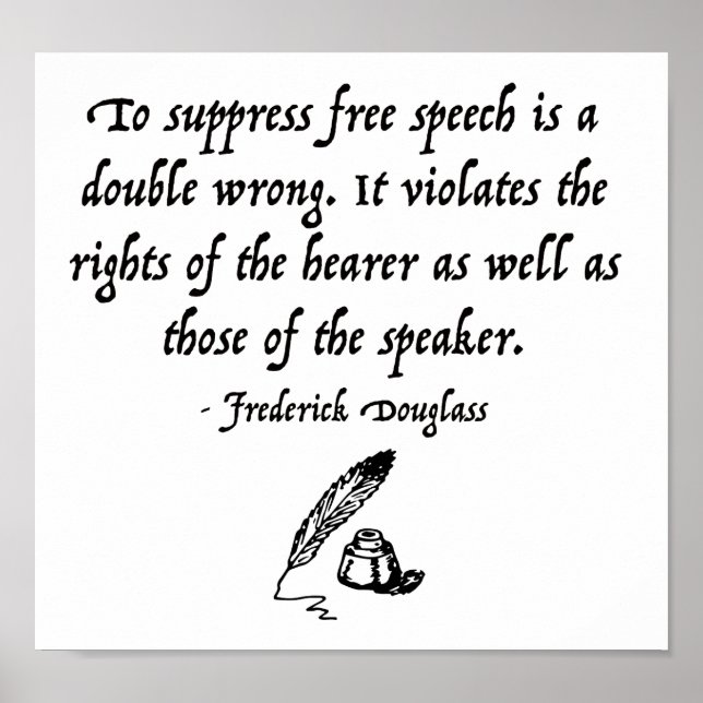 Frederick Douglass Free Tal Quote Poster (Framsidan)
