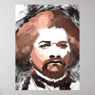 Frederick Douglass Guld Watercolor Painting Poster