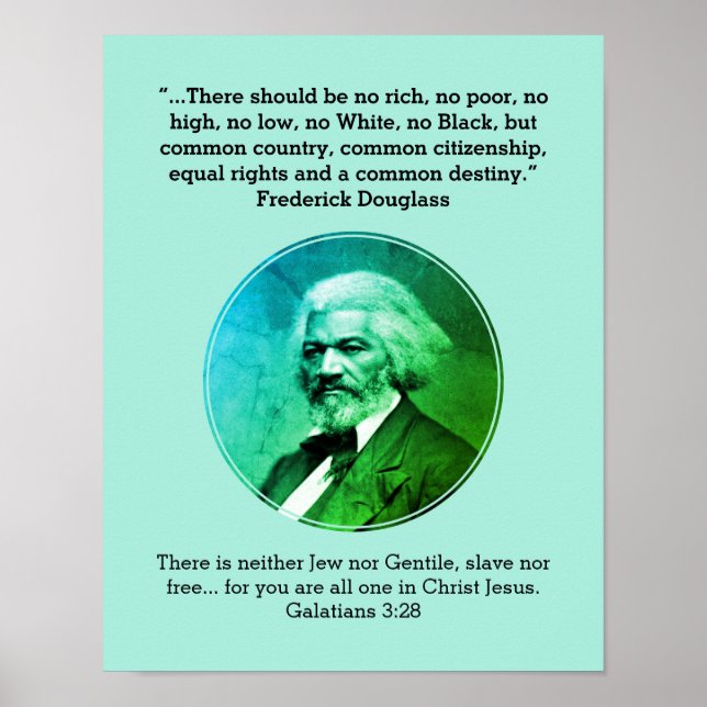 FREDERICK DOUGLASS | Ingen Rik Ingen dålig Anpassn Poster (Framsidan)