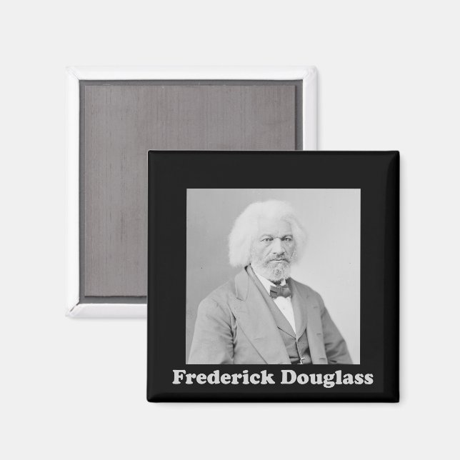 Frederick Douglass Porträtt Black and White Photo Magnet (Front/Back)