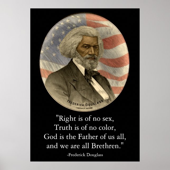 Frederick Douglass Quote Höger Truth Black History Poster (Framsidan)