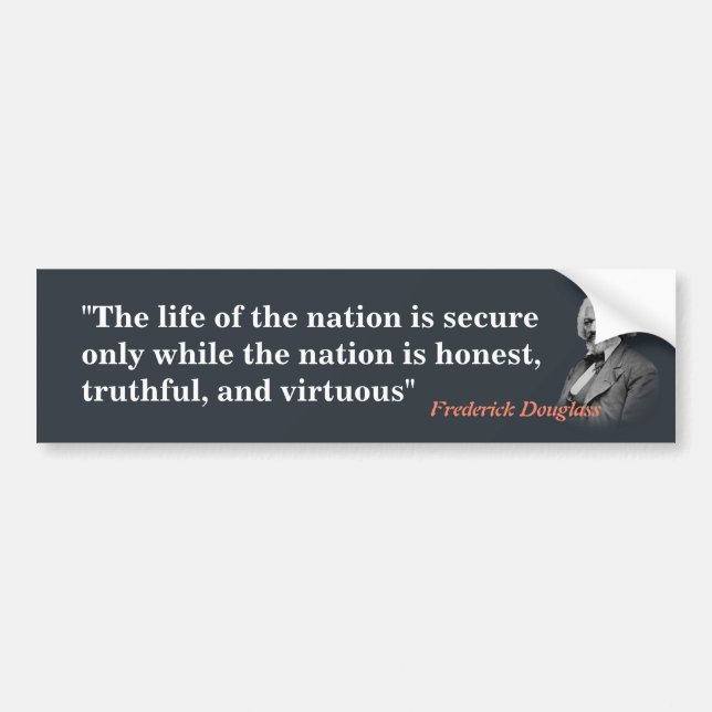Frederick Douglass Quote om nationens livstid Bildekal (Framsidan)