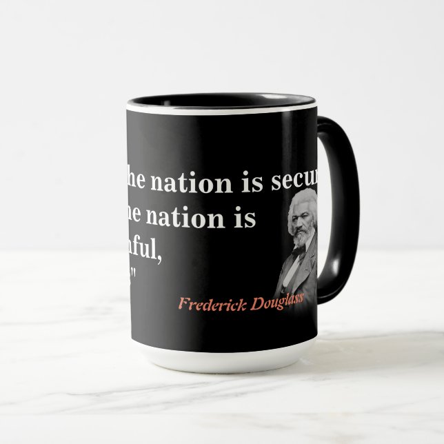Frederick Douglass Quote om nationens livstid Mugg (Framsida höger)