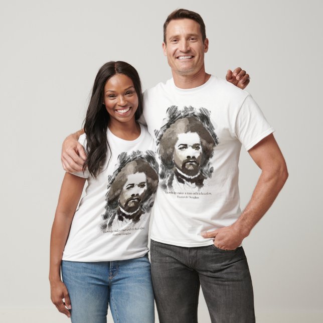 Frederick Douglass Watercolor Painting Porträtt T Shirt (Unisex)