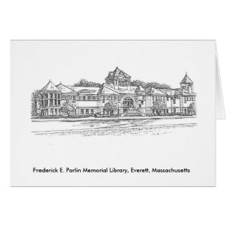 Frederick E. Parlin Minnesmärke bibliotek OBS Kort