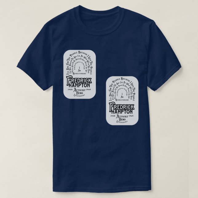 Frederick Hampton Quotes Retro Badge 2 T Shirt (Design framsida)