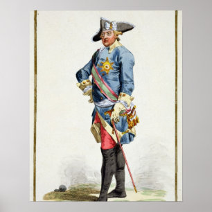 Frederick II "Underbaren" (1712-86) Kung i Preussi Poster
