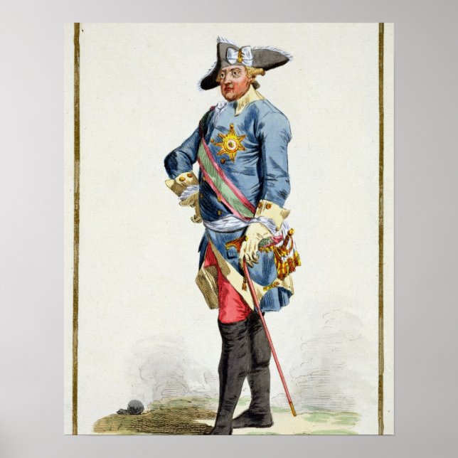 Frederick II "Underbaren" (1712-86) Kung i Preussi Poster (Framsidan)