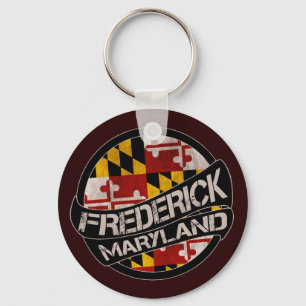 Frederick Maryland flagga grunge-nyckelkedjan Nyckelring